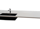 24 mm. Dupont Corian bordplade med underlimet granitvask Blanco Subline 700 Antracit.
Bordpladefarve er Glacier White.
Bordpladen er fremstillet til en køkken Ø.